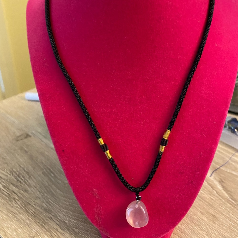 Rose Quartz Cord Necklace